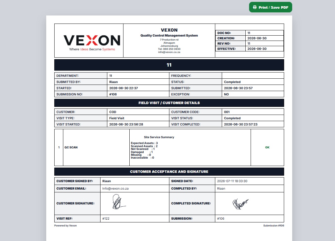 Office admin using VEXON